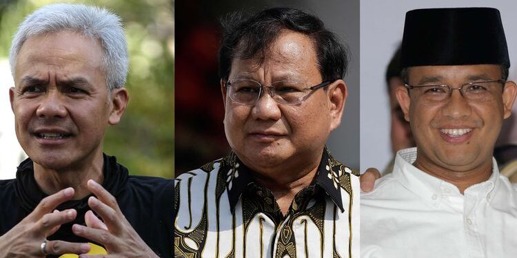 Ganjar Pranowo, Prabowo Subianto dan Anies Baswedan (IST)