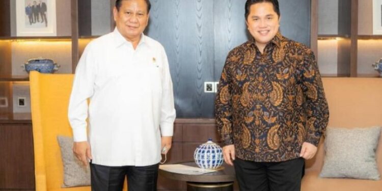 Prabowo Subianto dan Erick Thohir - Foto Isitmewa